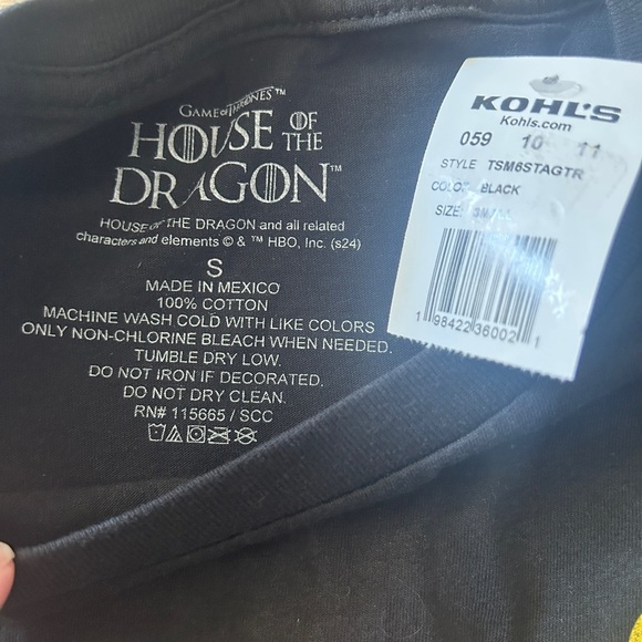 House of the Dragon Caraxes Dragon Tee (Black, Size S), Unisex - NWT - Picture 6 of 6